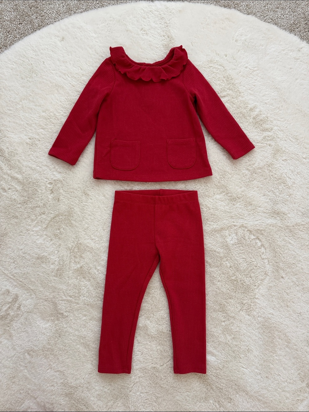 cloud island Red Knit Snap-Back Top